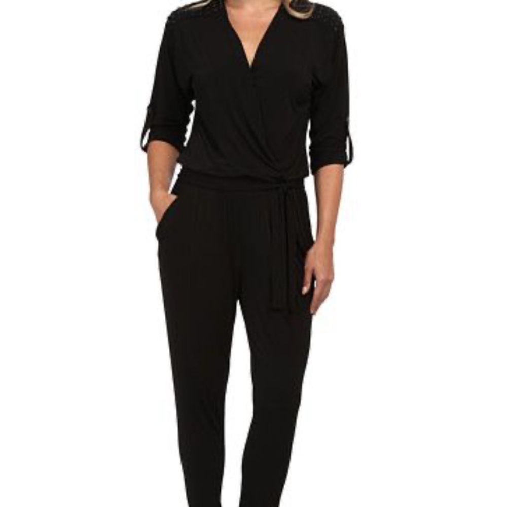 Micheal Kors Elegant Studded Black Women's Jumpsuit